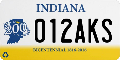 IN license plate 012AKS