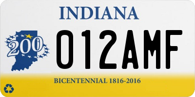 IN license plate 012AMF