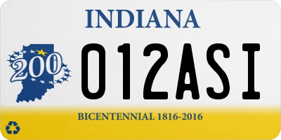 IN license plate 012ASI