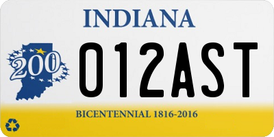 IN license plate 012AST