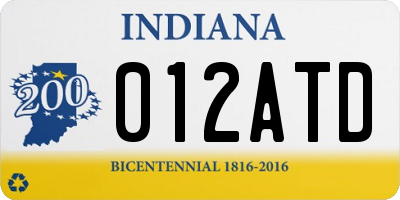 IN license plate 012ATD