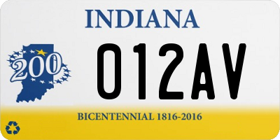 IN license plate 012AV