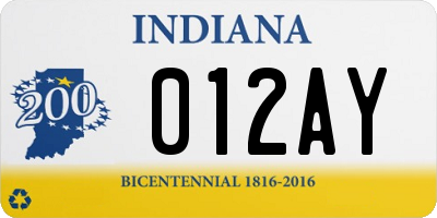 IN license plate 012AY