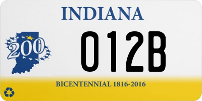 IN license plate 012B