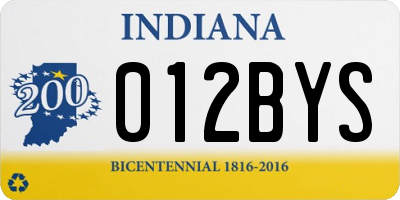 IN license plate 012BYS