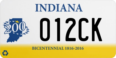 IN license plate 012CK