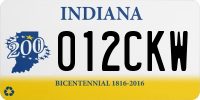 IN license plate 012CKW
