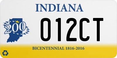 IN license plate 012CT