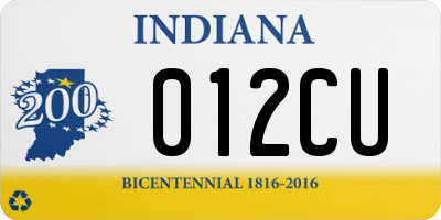 IN license plate 012CU