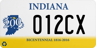 IN license plate 012CX