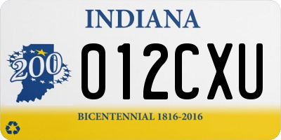 IN license plate 012CXU