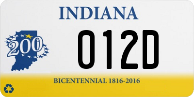 IN license plate 012D