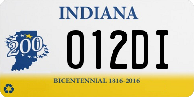 IN license plate 012DI