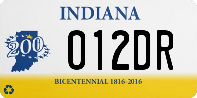 IN license plate 012DR