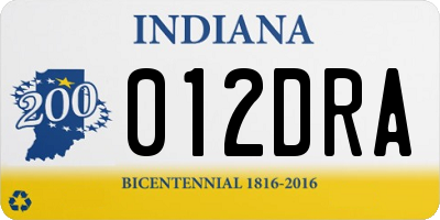 IN license plate 012DRA