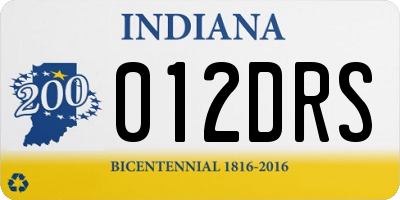 IN license plate 012DRS