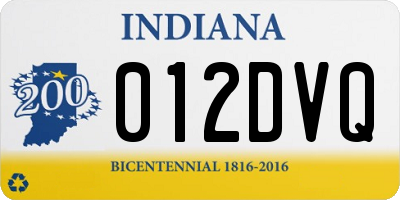IN license plate 012DVQ
