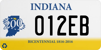 IN license plate 012EB