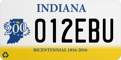 IN license plate 012EBU