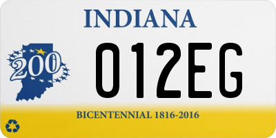 IN license plate 012EG