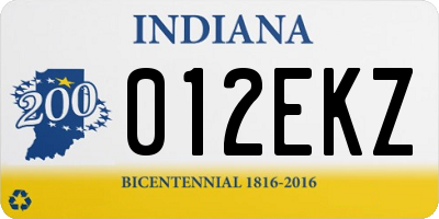 IN license plate 012EKZ