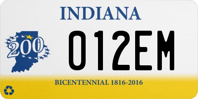 IN license plate 012EM