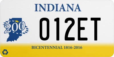IN license plate 012ET