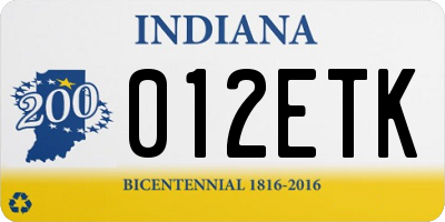 IN license plate 012ETK