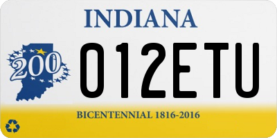 IN license plate 012ETU