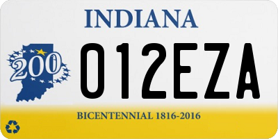 IN license plate 012EZA