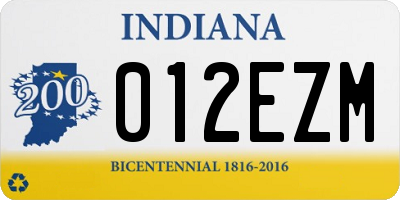 IN license plate 012EZM