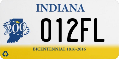 IN license plate 012FL