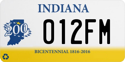 IN license plate 012FM