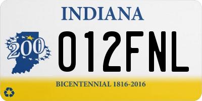 IN license plate 012FNL