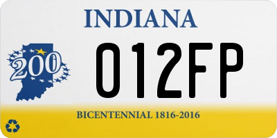 IN license plate 012FP