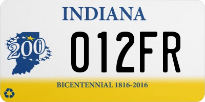 IN license plate 012FR