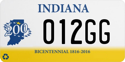 IN license plate 012GG