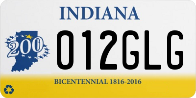 IN license plate 012GLG