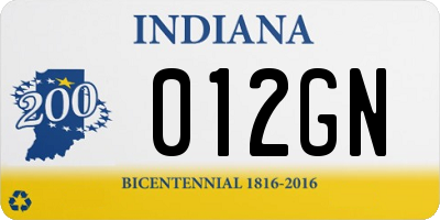 IN license plate 012GN