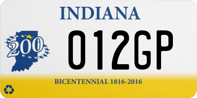 IN license plate 012GP