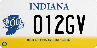 IN license plate 012GV