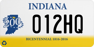 IN license plate 012HQ