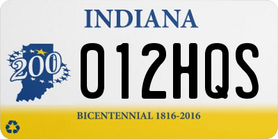 IN license plate 012HQS