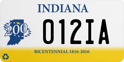 IN license plate 012IA