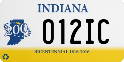 IN license plate 012IC