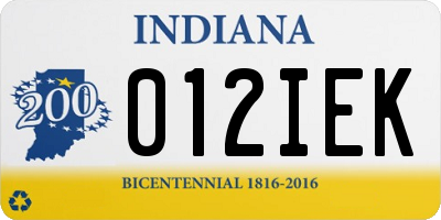 IN license plate 012IEK