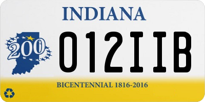 IN license plate 012IIB