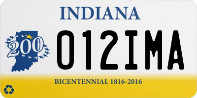 IN license plate 012IMA