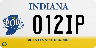 IN license plate 012IP