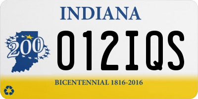 IN license plate 012IQS